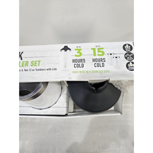 Reduce Wine Cooler Set - Stainless Steel Wine Bottle Cooler 3 pc White - Picture 4 of 4